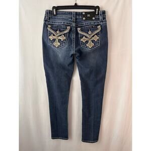 Miss Me Jeans Signature Skinny Embellished Bling Cross Pockets Western Y2k 29